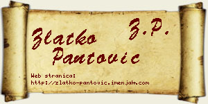 Zlatko Pantović vizit kartica